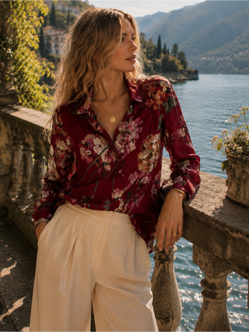 Authentic Gucci Silk Blooms Blouse | IT 44